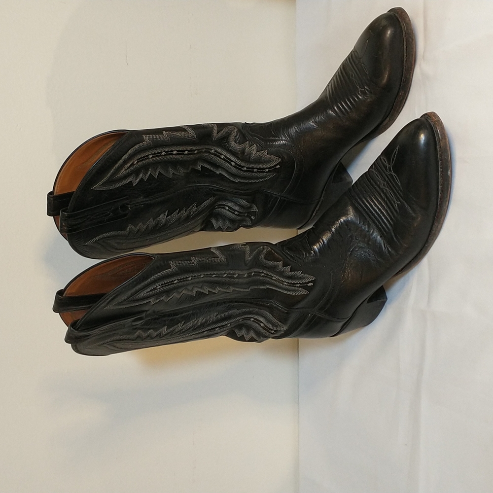 Lucchese Black Leather Western Boots